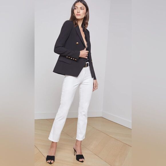 L’’Agence Kenzie double breasted blazer jacket in black gold buttons US6 M - Picture 3 of 11